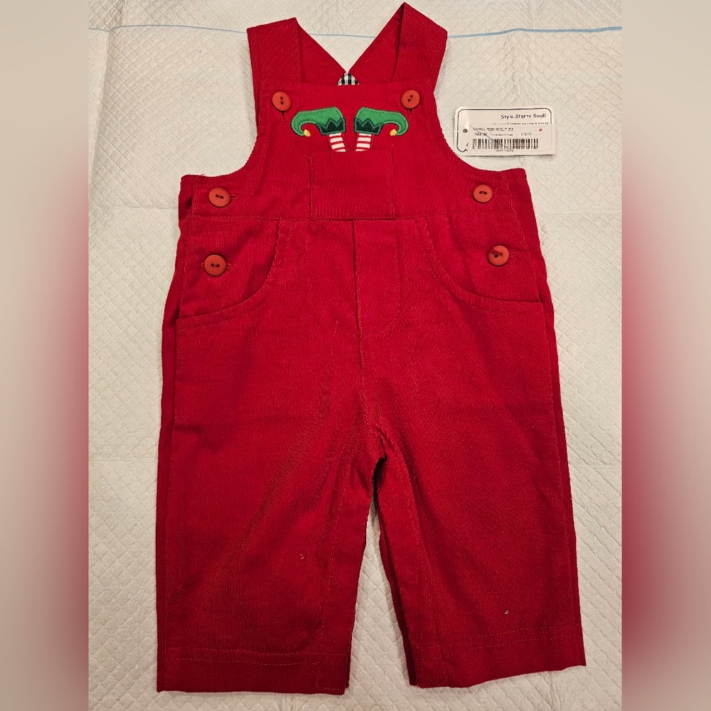 Baby Christmas Corduroy Overalls. Size 6 monnth.